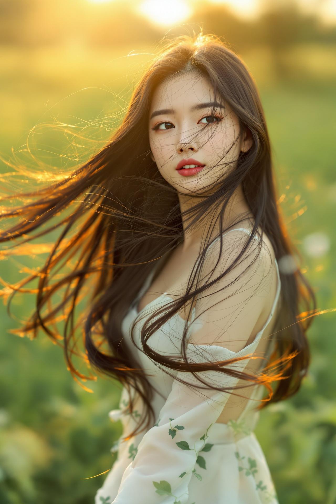 网红福利姬 - 微风吹拂的飘逸长发写真 - 长发写真 - 网红福利姬网